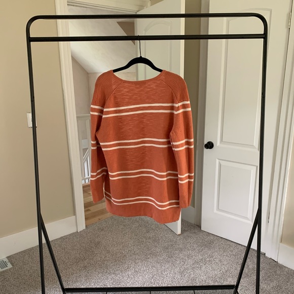 Madewell Orange Stripe Ryder Cardigan - Picture 3 of 5